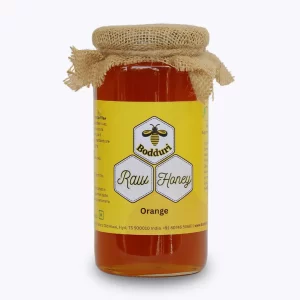 orange natural and pure honey jar of 500 grams